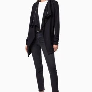 ALL SAINTS Dalia Black Drape Jacket